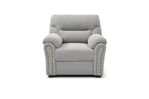 English Elm Hamilton Chair with Nailhead Trim and Pillow-Top Arms, Plush Chenille Seat and Removable Backrest Gray 33 L x 40 W x 23 H B078P349533