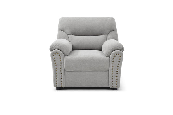 English Elm Hamilton Chair with Nailhead Trim and Pillow-Top Arms, Plush Chenille Seat and Removable Backrest Gray 33 L x 40 W x 23 H B078P349533