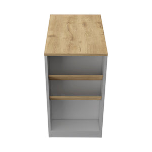 English Elm Kitchen Island with Bottle Organizer and Shelf, 41" H Compact Side Table with Sturdy Top Surface and Elegant Finish Multicolor 46.85 L x 27.55 W x 4.33 H B097133048