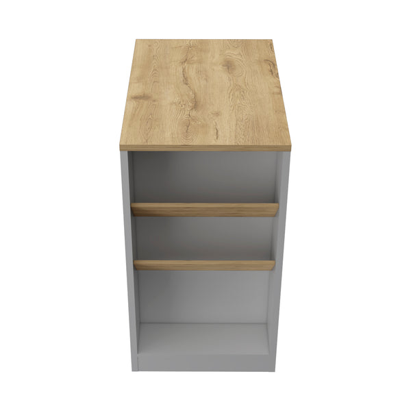 English Elm Kitchen Island with Bottle Organizer and Shelf, 41" H Compact Side Table with Sturdy Top Surface and Elegant Finish Multicolor 46.85 L x 27.55 W x 4.33 H B097133048