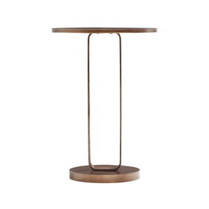 English Elm Tareel Sculptural Antique Bronze Round Accent Table with Open Oval Pedestal, 15.75" Top, Versatile B050P364436