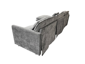 English Elm 108-inch Modular Chenille Sectional Sofa Deep Seat L-shape for Open Living Rooms Gray W2795S00046