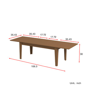 English Elm Dining Table Extendable Woodgrain Melamine Top Seats up to Ten Open Plan Kitchen Oak W331S00207