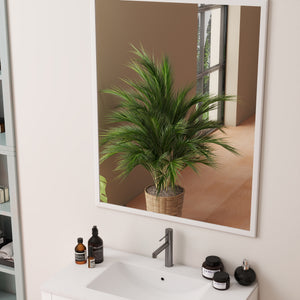 English Elm 31.5inch Floating Bathroom Cabinet with Dual Soft-Close Drawers, Large Storage, Modern Decor Line White W3151S00002