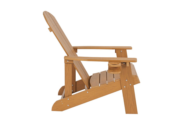 English Elm Lounge Chair - Teak Color, All-Season Comfort, Weather-Resistant, Durable Hips With Stainless Steel Accents W2085P364053