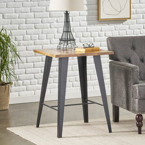 Christopher Knight Home® - Noble House - Leesburg Handcrafted Modern Industrial Mango Wood Oversized Side Table, Natural and Black