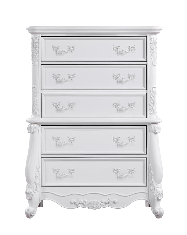 English Elm Latisha Elegant Finish Dresser with Spacious Drawers and Versatile Shelf for Organized Bedrooms White 59 L x 42 W x 21 H B2726P247633
