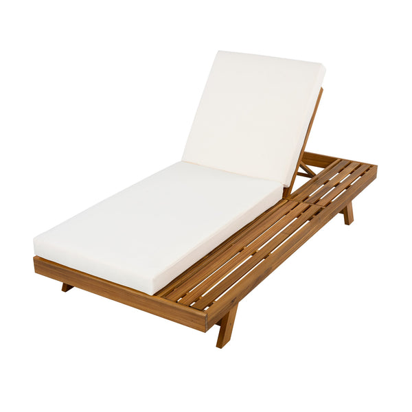 English Elm Christopher Knight Home® - Lounge Chaise Set - Durable Acacia Wood With Cream Water-Resistant Cushions & Adjustable Recline N770P253442T_65429.00CUSH