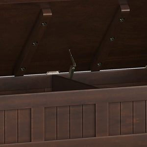 English Elm Acadian Solid Wood Entryway Bench with Lift-Top Storage & Shelf, Brunette Brown Finish, 48" B136P203423