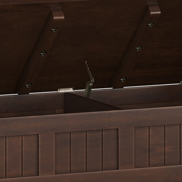 English Elm Acadian Solid Wood Entryway Bench with Lift-Top Storage & Shelf, Brunette Brown Finish, 48" B136P203423