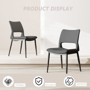 English Elm Modern Minimalist Grey Pu Leather Dining Chairs Set Of 2 – Stylish, Ergonomic, Durable For Any Space W1727P251123
