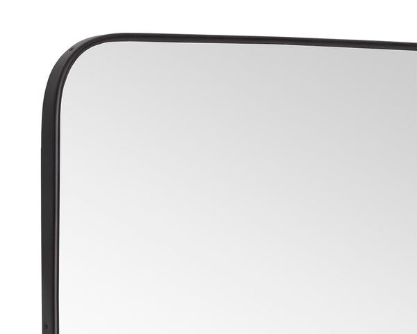 Sunpan Calabasas Floor Mirror - Sleek Minimalist Design with Iron Frame, Perfect for Modern Loft Spaces Black