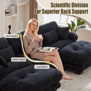 English Elm United We Win U-Shaped Modular Cloud Couch With 2 Ottomans & Bolster Pillows For Ultimate Comfort W1568S00196-GIGA