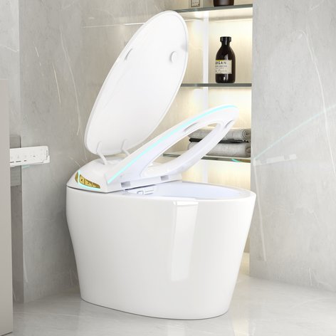 English Elm Unique Smart One Piece Toilet Bidet Heated Seat Auto Flush Warm Air Dryer Spa W3133P384811