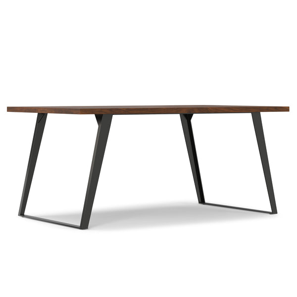 English Elm Lowry Dining Table - Modern Solid Walnut Design With Tapered Iron Legs For Stylish Versatile Seating B136P266900