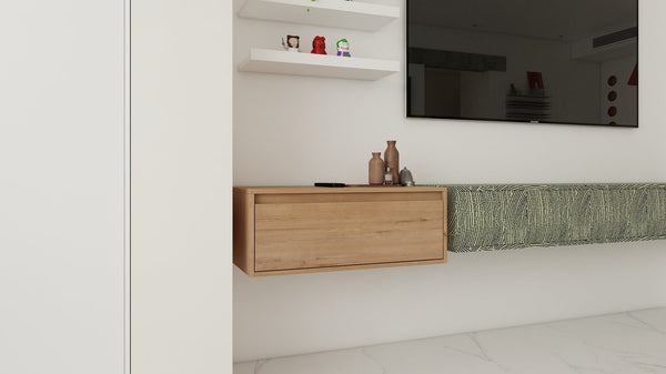 English Elm 30" Imitative Oak Wall-Mount Vanity Cabinet with Soft-Close Drawers, Scratch & Water-Resistant Finish W999P205627