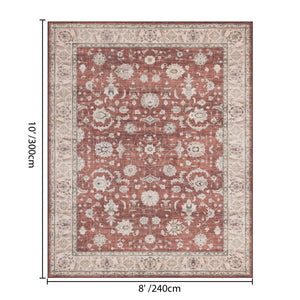English Elm Premier Traditional Medallion Red Area Rug Low Pile for Living and Dining Rooms B186P479405