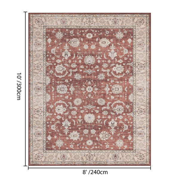 English Elm Premier Traditional Medallion Red Area Rug Low Pile for Living and Dining Rooms B186P479405