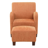 OSP Home Furnishings Aiden Chair & Ottoman Herringbone  Orange