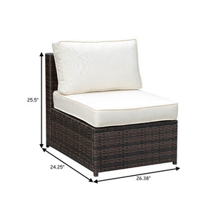 English Elm Aluminum Wicker Outdoor Patio Chair with Cushioned Seat Resort Style Seating B056P417097