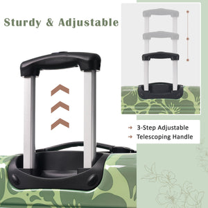 English Elm Hardshell Polycarbonate Luggage Set Three Piece Tsa Lock Spinner Travel Suitcases Green N732P306618F