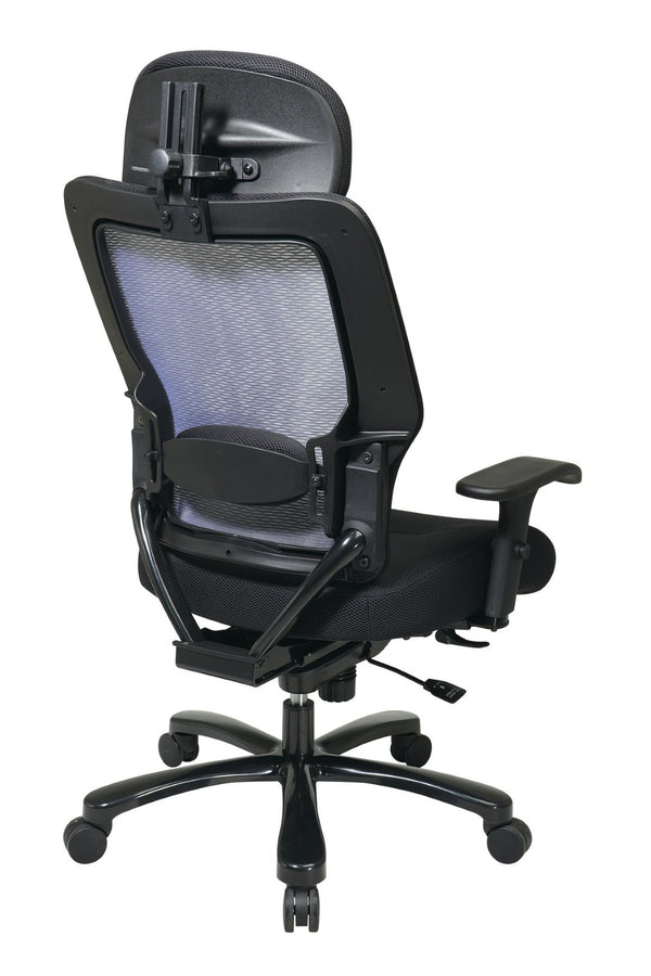 OSP Home Furnishings Big and Tall Ergonomic Office Chair with Airgrid Back Lumbar Support and Padded Mesh Seat 63-37A773HM