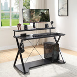 OSP Home Furnishings Checkpoint Gaming Desk Black / Carbon