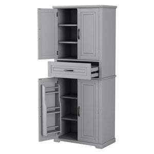 English Elm Christopher Knight Home® - Bathroom Storage Cabinet with Doors Drawer and Adjustable Shelves — MDF Build, Anti-Tip Safety, Modern Appeal Grey N759P241667E