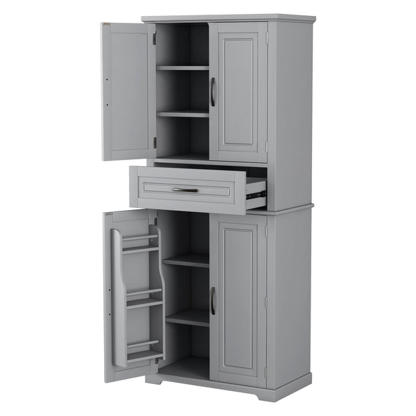 English Elm Christopher Knight Home® - Bathroom Storage Cabinet with Doors Drawer and Adjustable Shelves — MDF Build, Anti-Tip Safety, Modern Appeal Grey N759P241667E