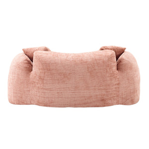 English Elm Pink Curved Two-Person Chenille Sofa with Armrests & 2 Pillows — Compact, Spring-Foam Support W3612P350755