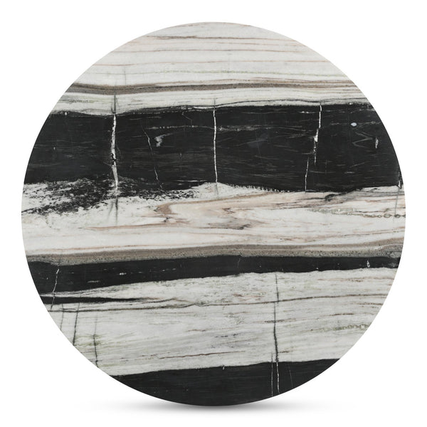 English Elm Celia Round Marble Dining Table with Bold Veining for Elegant Rooms B2769S00005