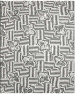 Nourison Textured Home TXH02 Machine Made Power-loomed Borderless Design Indoor Only Modern Scandinavian Rug Charcoal Ivory, Charcoal Ivory 100% Polyester 841491141557