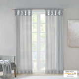 Madison Park Ceres Transitional Twist Tab Voile Sheer Window Pair MP40-6349 Light Grey