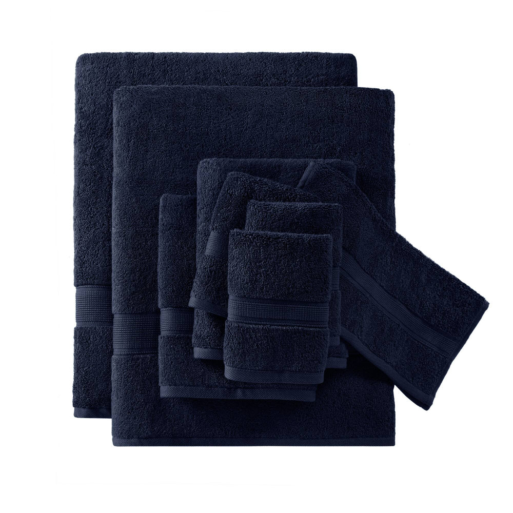 JLA Home Madison Park Signature - Ultra-Soft Spa-Quality 100% Long-Staple Cotton Towels, 800GSM Plush Absorbency & Antimicrobial Care Dark Navy MPS73-540