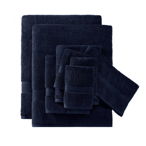 JLA Home Madison Park Signature - Ultra-Soft Spa-Quality 100% Long-Staple Cotton Towels, 800GSM Plush Absorbency & Antimicrobial Care Dark Navy MPS73-540