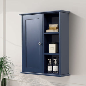 English Elm Upgraded Wall Mounted Bathroom Cabinet Mdf Soft Close Over Toilet Organizer Blue T3785P356596