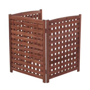 English Elm 3-panel Outdoor Slatted Wood Enclosure Screen for Ac Units Patios and Garden Areas Brown W2640P290517