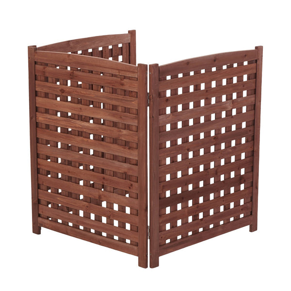 English Elm 3-panel Outdoor Slatted Wood Enclosure Screen for Ac Units Patios and Garden Areas Brown W2640P290517
