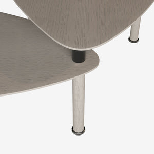 English Elm 360 Rotatable Sintered Stone Top Coffee Table with Sliding Function, Modern Marble-Look Surface & Wood Legs Dark Brown W2899P372757