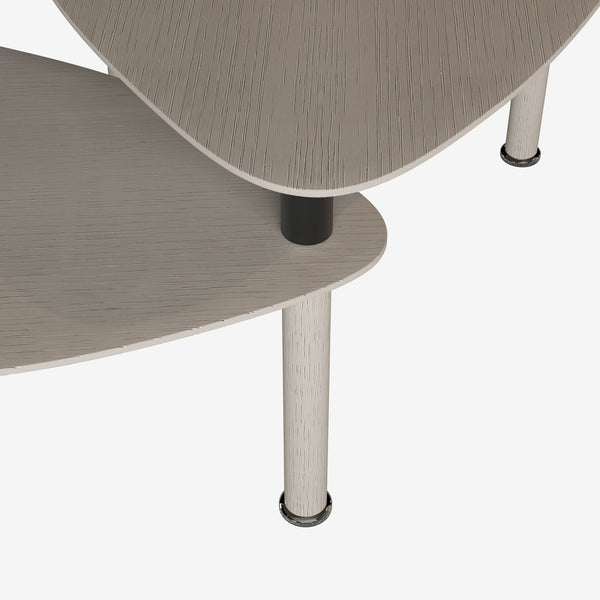 English Elm 360 Rotatable Sintered Stone Top Coffee Table with Sliding Function, Modern Marble-Look Surface & Wood Legs Dark Brown W2899P372757