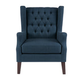 Madison Park Maxwell Transitional Button Tufted Wing Chair MP100-0017 Navy