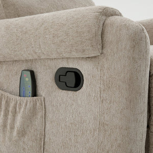 English Elm Manual Recliner Swivel Rocker Massage Chair Chenille Nursery and Living Room Seat Oatmeal N763P347287O
