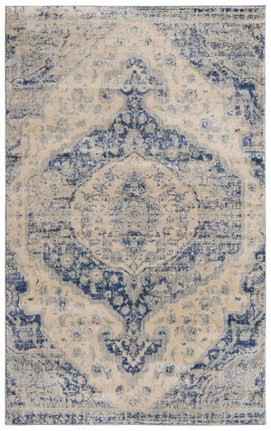 Unique Loom Asheville Tanglewood Machine Made Medallion Rug Blue, Light Blue/Navy Blue/Beige 5' 1" x 8' 0"