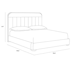 Sunpan Davina Modern Bed with Stylish Tufted Headboard and Antique Brass Accents for Ultimate Comfort King