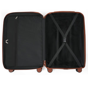 English Elm Luggage 3 Piece Abs Hard Shell Set with Usb Port Front Access and Spinner Wheels White N726P307555O