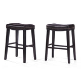 Christopher Knight Home® - Noble House - Rosalie Brown Leather Saddle Stool (Set of 2)