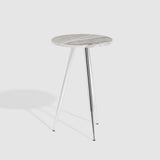 16" 3-Leg Glam Side Table Grey UV Marble, Chrome, Faux Grey Vein Cut Marble TLLL8KGVCR Walker Edison