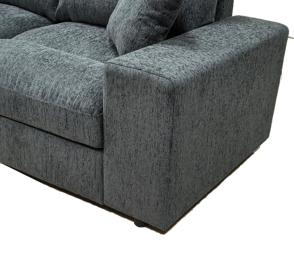 English Elm Sectional with Ottomans Low Profile Modern Minimalist Sofa for Open Living Rooms Blue Gray B2748S00089
