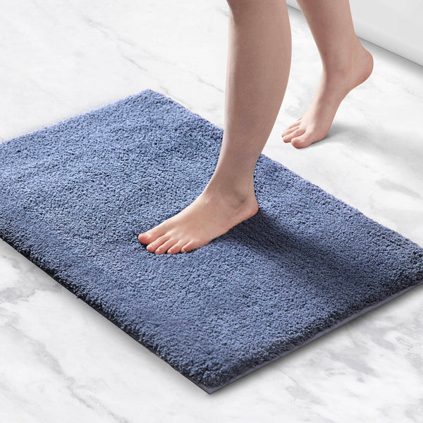 JLA Home Madison Park Signature - Bath Plush High-Pile Rug with Quick-Dry Technology, Non-Skid Backing, OEKO-TEX Certified Comfort Slate Blue MPS72-480