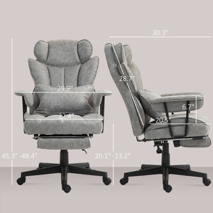 English Elm Homcom Big & Tall Executive Office Chair With Foot Rest, Ergonomic Lumbar Support & Plush Comfort W2225P250012